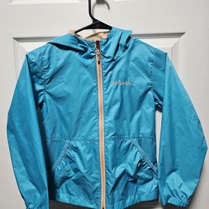 Columbia Girl's Teal Raincoat - Size Small (7/8